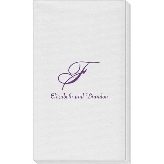 Pick Your Single Monogram with Text Linen Like Guest Towels